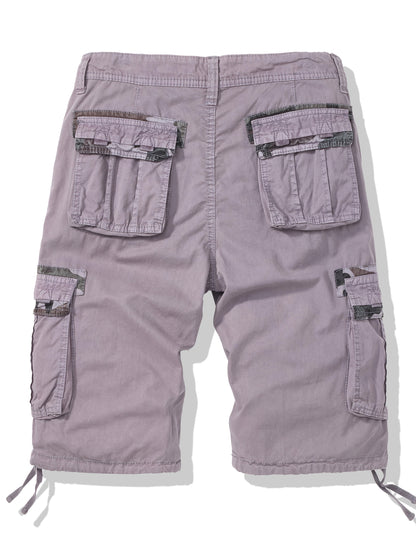 Plus-Size Men'S Outdoor Washing Multi-Pocket Tooling Tactical Shorts with Drawstring to Leave a Pocket Suitable for Outdoor Activities Such As Mountaineering And Camping, Plus Size