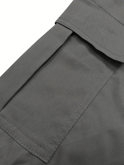 Men's Grey Polyester Cargo Shorts - product view 47