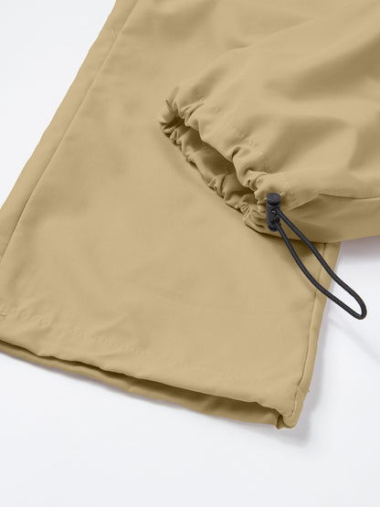 Lightweight Breathable Cargo Trousers for Men, Featuring an Elastic Waistband with a Drawstring, Loose Wide Legs, Multiple Pockets, And Quick-Dry Fabric, Ideal for Outdoor Hiking, Streetwear, Everyday Use, And All-Season Fashion