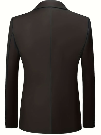 2pcs Men's Suit Fashion Outfit - Jacket, Trousers - Elegant for Business and Casual Wear, Suitable for Banquets and Parties.
