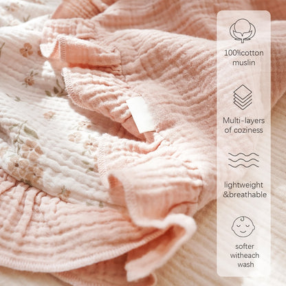 Muslin Baby Blanket - Flounce Cotton Receiving Cover