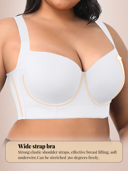 Seamless Large Size Push-up Bra for Women with Wide Shoulder Straps, Comfortable And Simple Bra