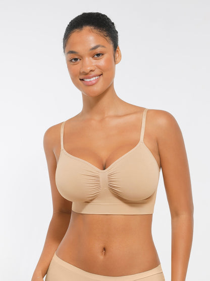 Plus Size Seamless Bra for Women Push-Up Breathable Back Control Bra