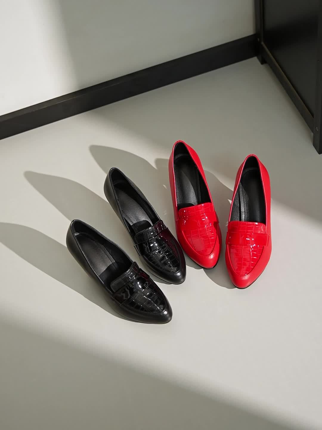 Elegant Women's High Heel Pumps - Spring 2025 Collection, Fashionable Pointed Toe Dress Shoes with Glossy Finish, Lightweight Faux Cover, Perfect for All Seasons, Women Shoes