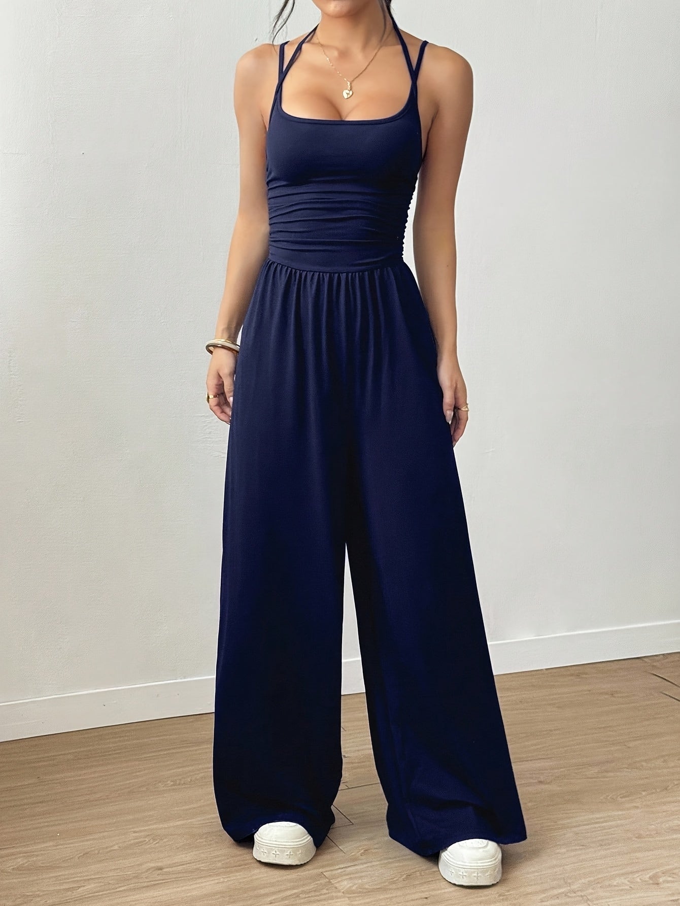 Casual Loose-Fitting Pleated Jumpsuit for Women, Suitable for Spring And Summer