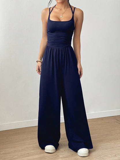 Casual Loose-Fitting Pleated Jumpsuit for Women, Suitable for Spring And Summer