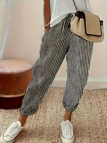 Two-Pack - Color Striped Casual Nine-Pants