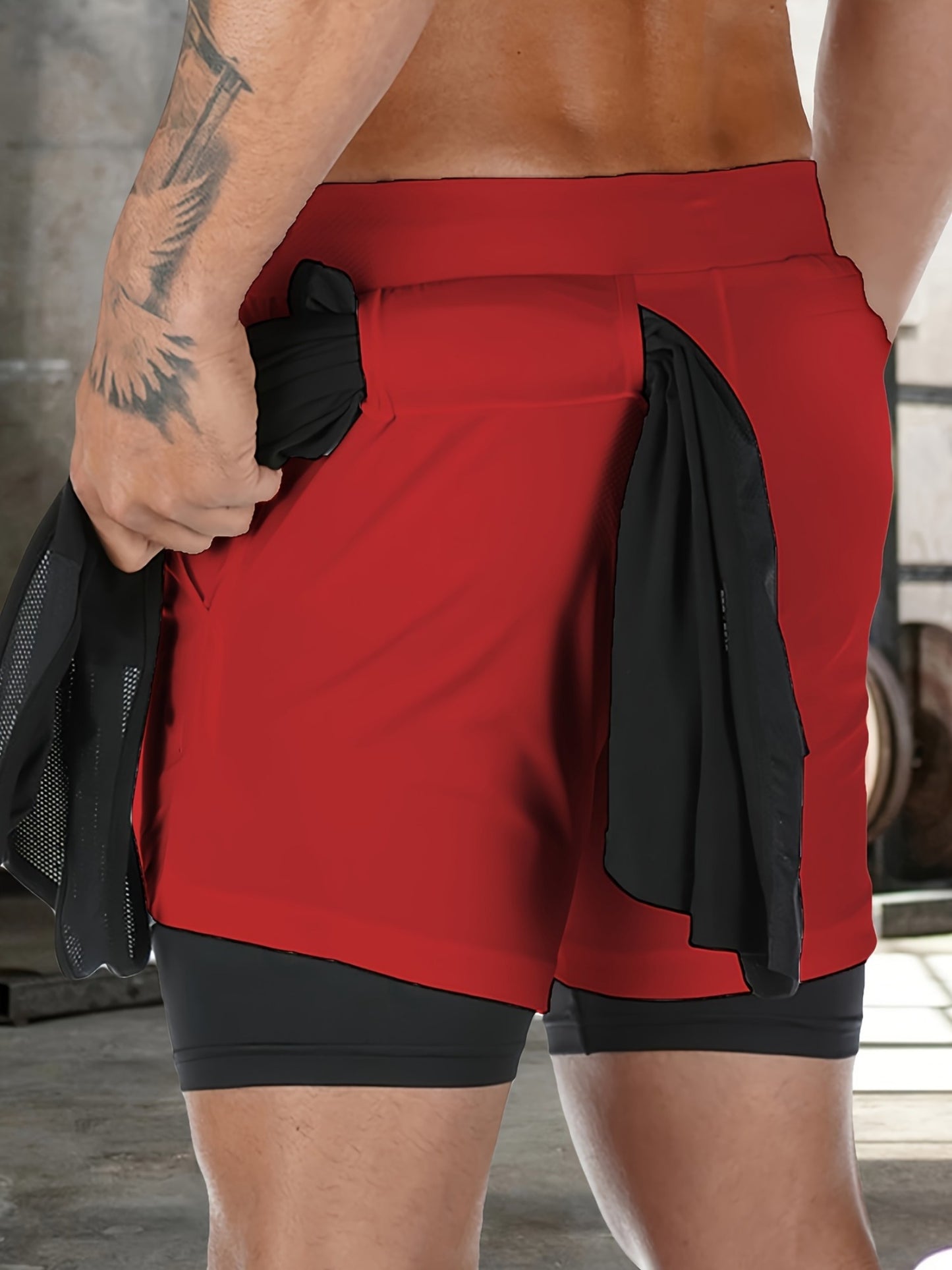 5pcs High Stretch Sports Shorts 5pcs Men'S 2-in-1 Double Layer Shorts With Inner Pocket, High Stretch Sports Shorts For Summer Gym Workout Training