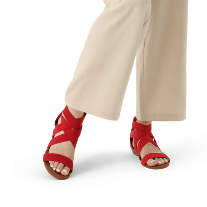 Womens Sandals, Simple Design, Women's Elastic Ankle Strap Low Wedges Sandals, Easy Slip-On, Suitable for Summer Vacation, Dating, Parties, Walking, Comfotrable