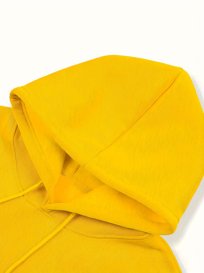 4 Simple Solid Color Hoodies with Kangaroo Pockets, Casual Hoodie for Men