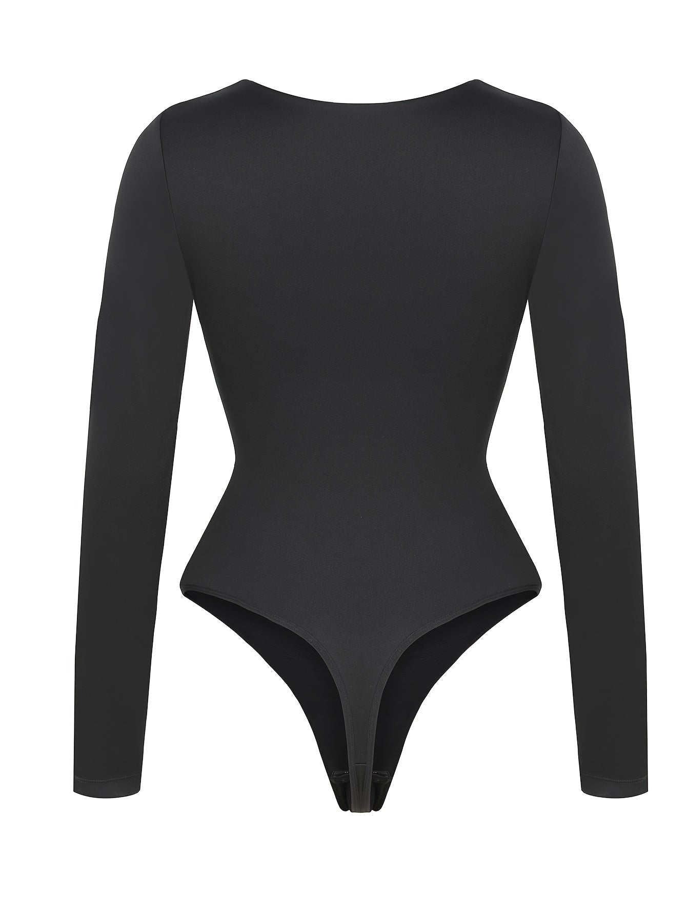 Women Autumn Winter Solid Color Shapewear Bodysuit, Tight Long Sleeve Bodysuit, Crew Neck Women Bodysuit