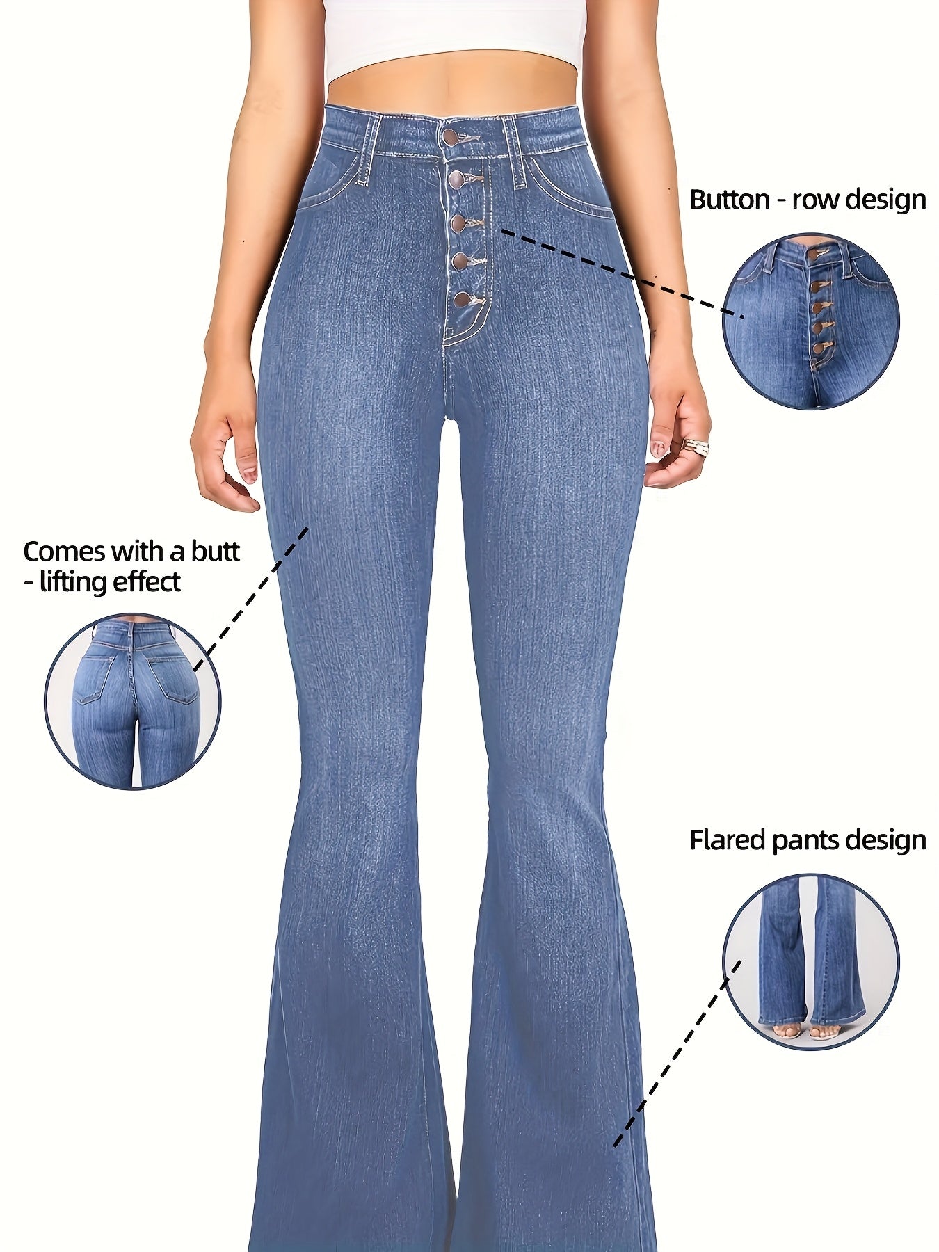 Women'S High-Waisted Butt-Lifting Flared Pants