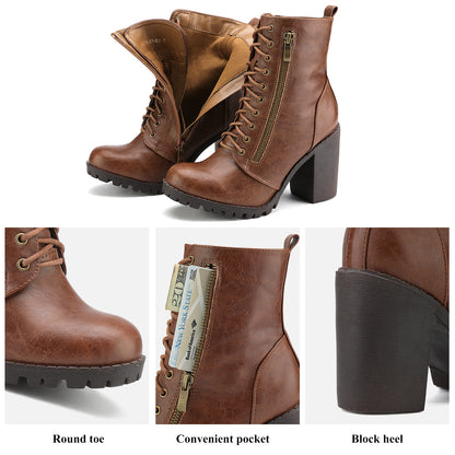 Women's Stylish Fashion Comfortable Chunky Heel Ankle Booties