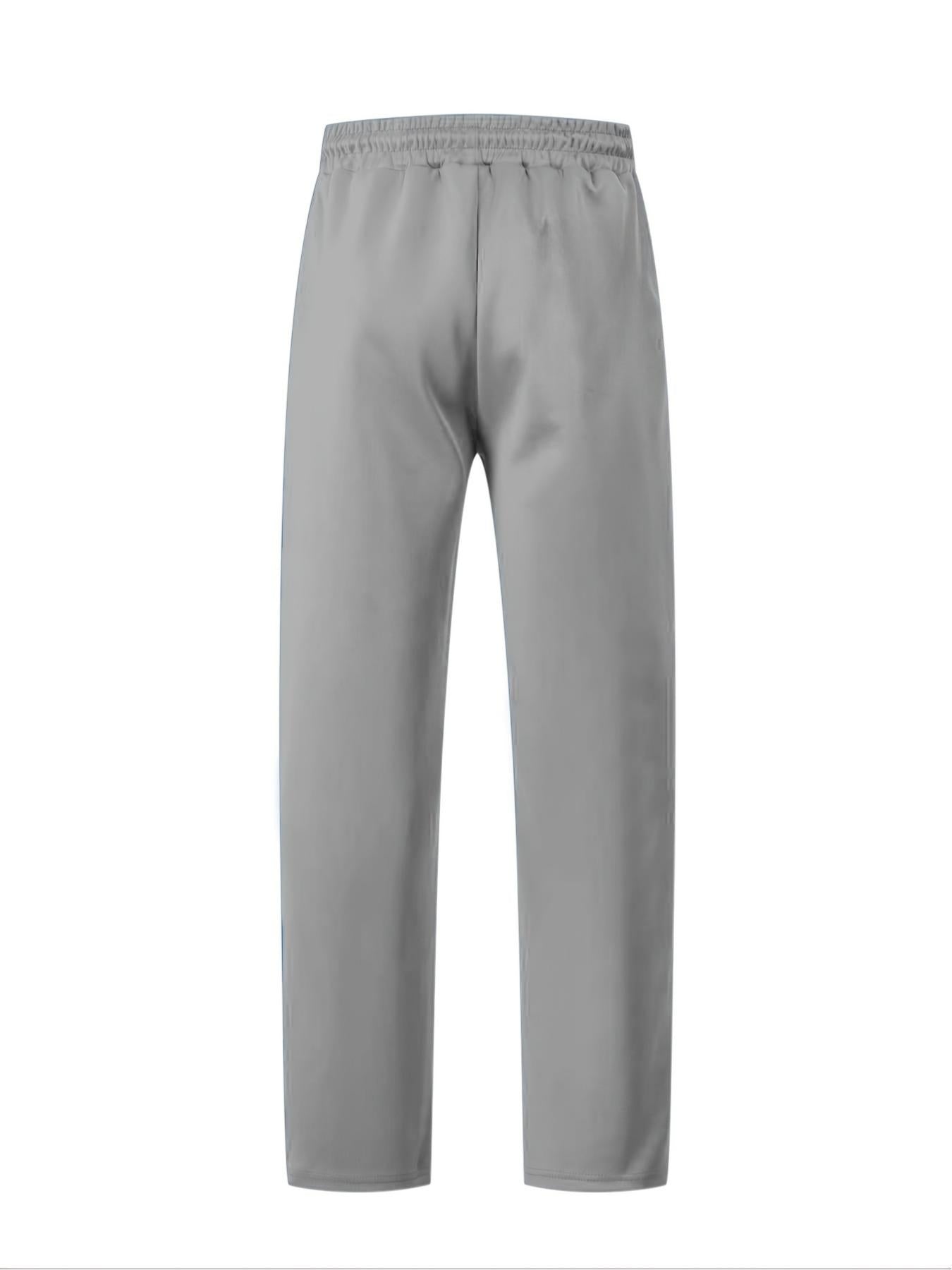 Men'S Plus Size Trousers, Two-Tone Splicing, National Flag Print, Spring And Autumn Seasons, Easy And Fashionable Daily Wear, Weekend Sports Loose Fit, Street Fashion, Holiday Gifts, Plus Size, Men'S Affordable Goods