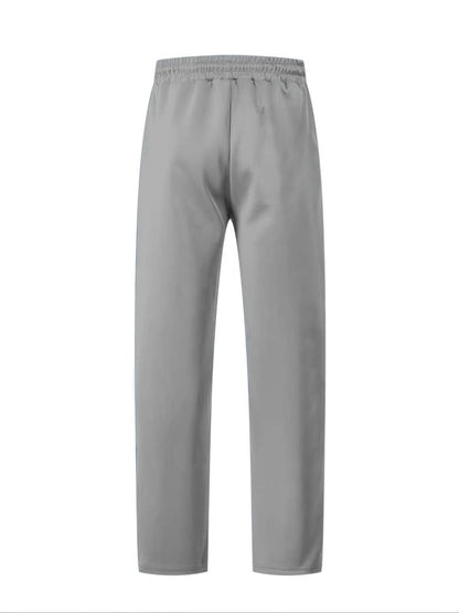 Men'S Plus Size Trousers, Two-Tone Splicing, National Flag Print, Spring And Autumn Seasons, Easy And Fashionable Daily Wear, Weekend Sports Loose Fit, Street Fashion, Holiday Gifts, Plus Size, Men'S Affordable Goods