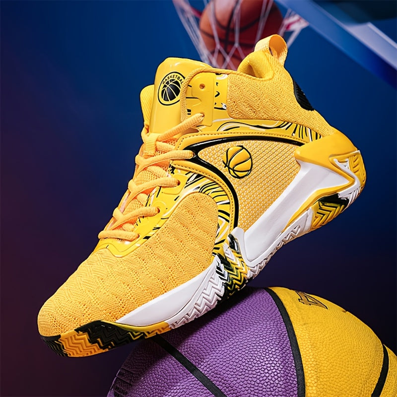 Sneakers, Men' S Basketball Shoes, High Top Sports Shoes, Durable Lace up Anti Slip Running Shoes