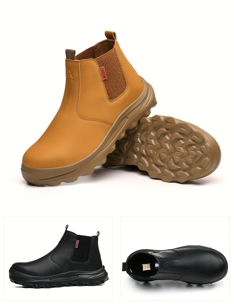 Men's Industrial Construction Protective Shoes, Men's Steel Toe Anti Stab, Durable, Anti Slip Work Boots, Lightweight And Durable Safety Shoes, Work Shoes, Work Boots for Men, Zapatos De Trabajo Para Hombre
