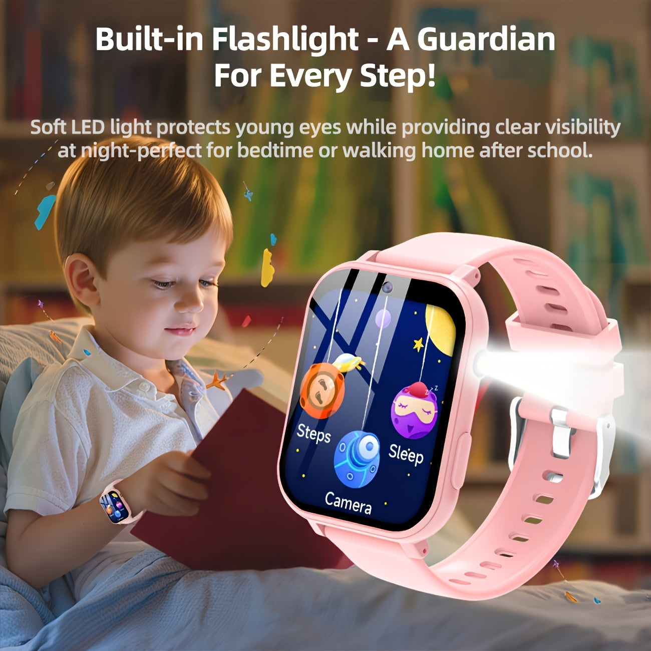 Youngsters Smart Watch Compatible for & with 12 Educational Games, HD Touch Screen, Camera, Step Counter, Alarm, Stopwatch, Calculator, Step Tracker, Calculator & Flashlight - Smartwatch for,, Daily Activities