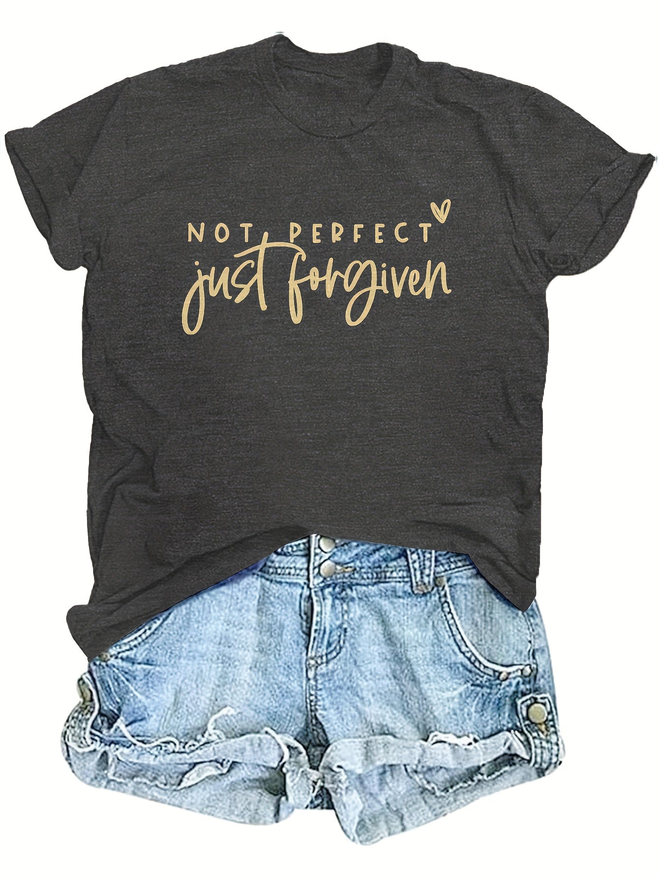 Not Perfect, But Forgiven T-shirt, Christian T-shirt, Religious Gift For Women, Adult Easter Gift, Bible T-shirt, Jesus Faith