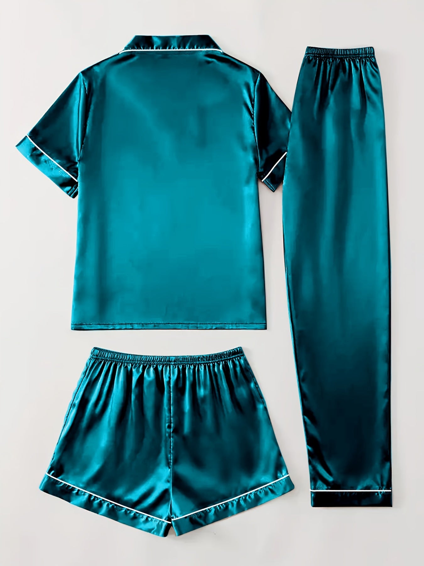 Women's Champagne Satin Short-Sleeve Pants - product view 38