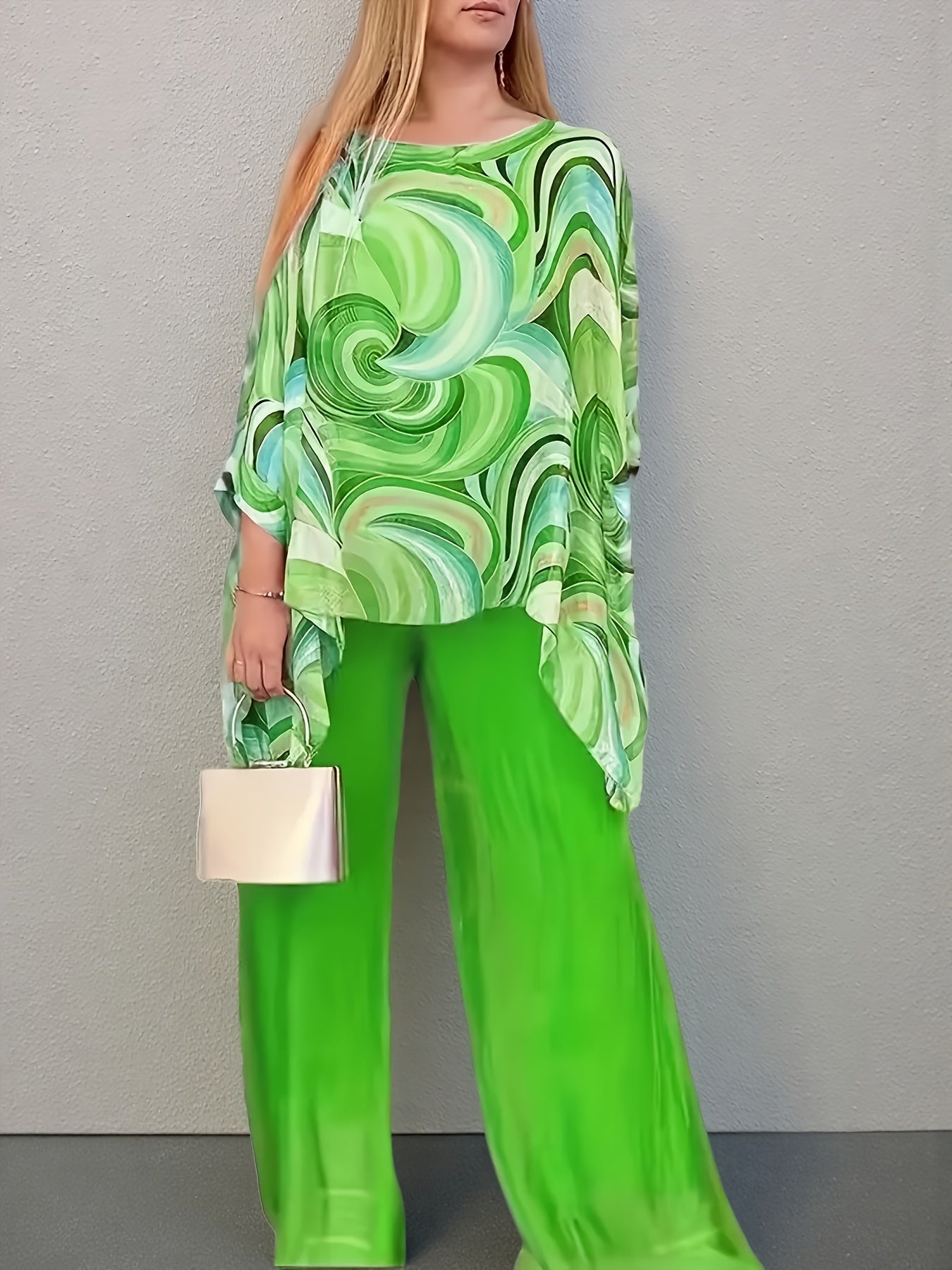 Women's Yellow Chiffon Floral Printed Pants - product view 15