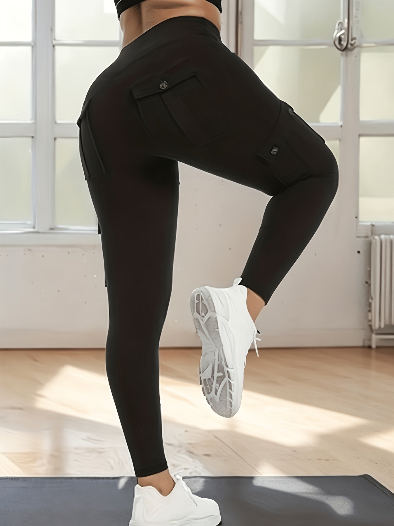 Women's Black Polyester Pants - product view 7