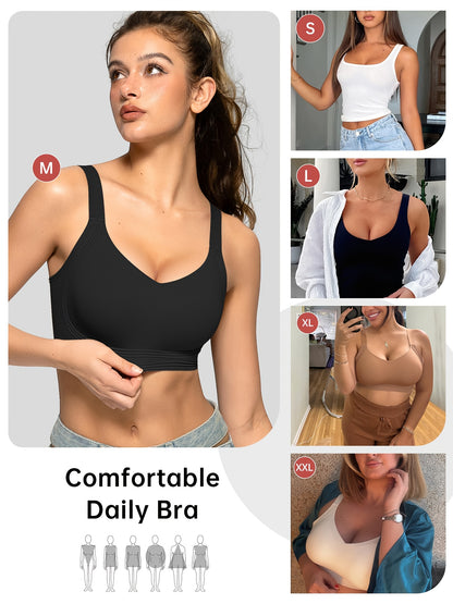 Women's Wireless Bra Comfortable Breathable Seamless Bra Soft Sleeping Bra Push Up Women's Underwear Daily Casual Bra Full Cup Sports Bra Suitable for Daily Wear Adjustable Shoulder Straps