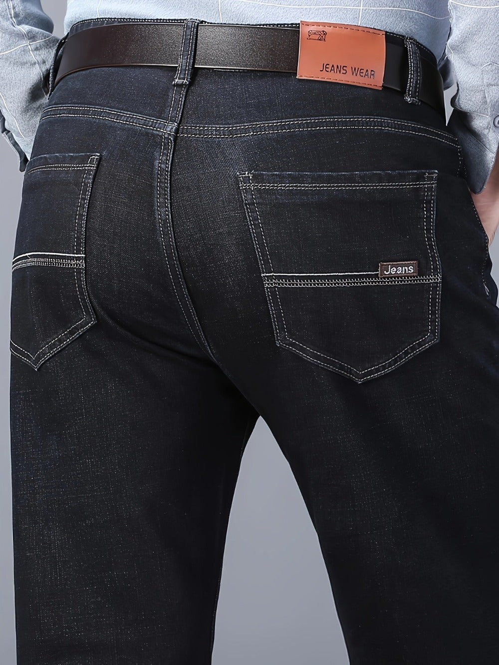 Men's Straight Leg Jeans - Black Denim Clean Finish Weekend
