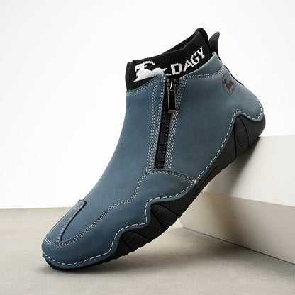 Cross-border Fashion Plus Velvet Men's Large Size Men's Shoes, High-top Wear-resistant Men's Boots, Outdoor Casual Shoes, Warm Shoes