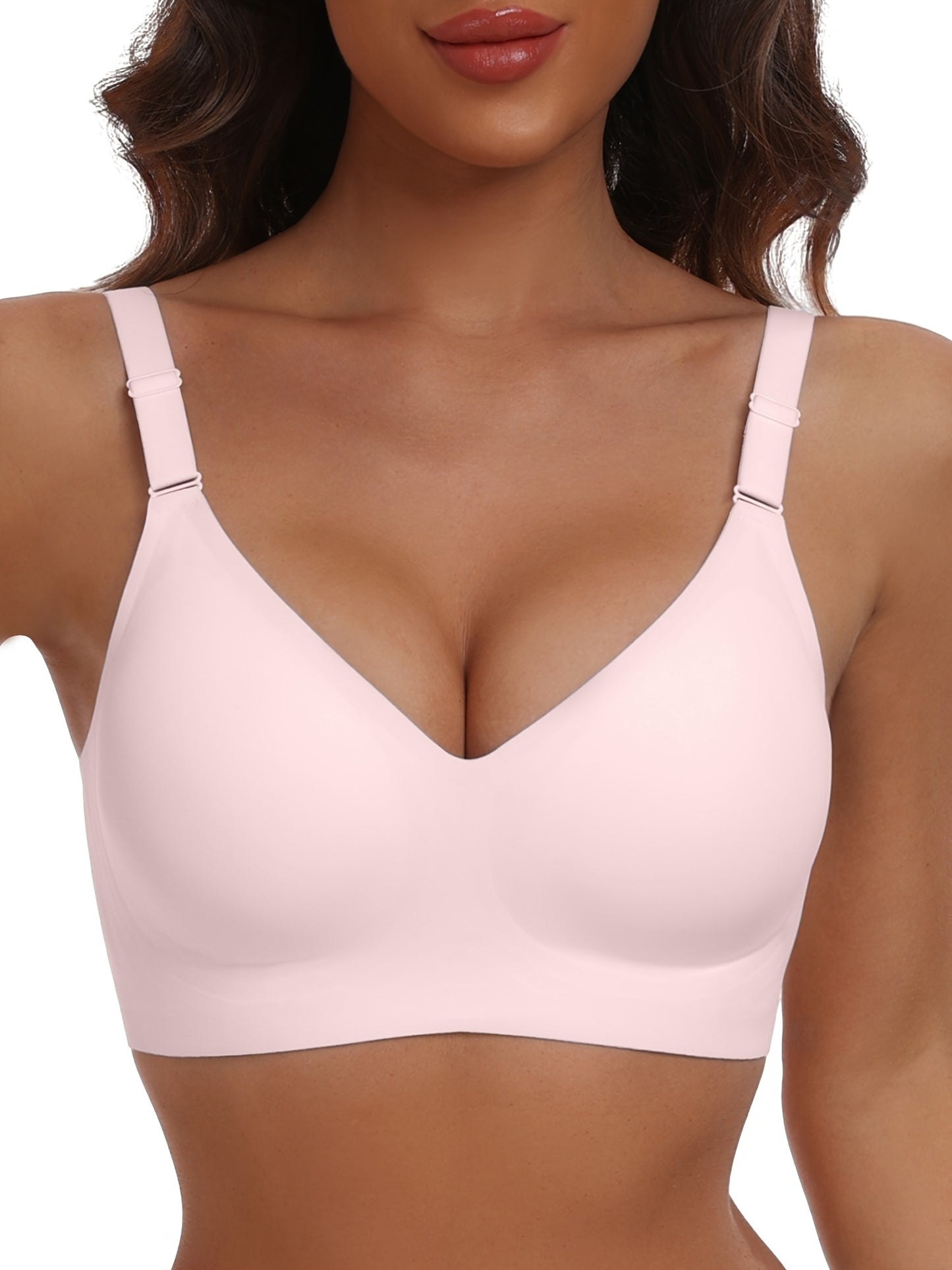Seamless Wireless Push-Up Bra-V Neck Design, Comfortable, Supportive Intimate Apparel for Women