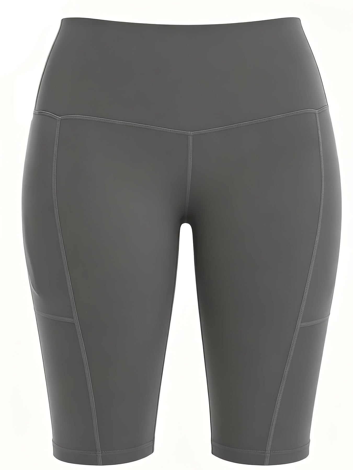 4pcs Women's High-Waisted Yoga Shorts with Pockets, Stretchy Fitness Running Cycling Workout Shorts with Tummy Control