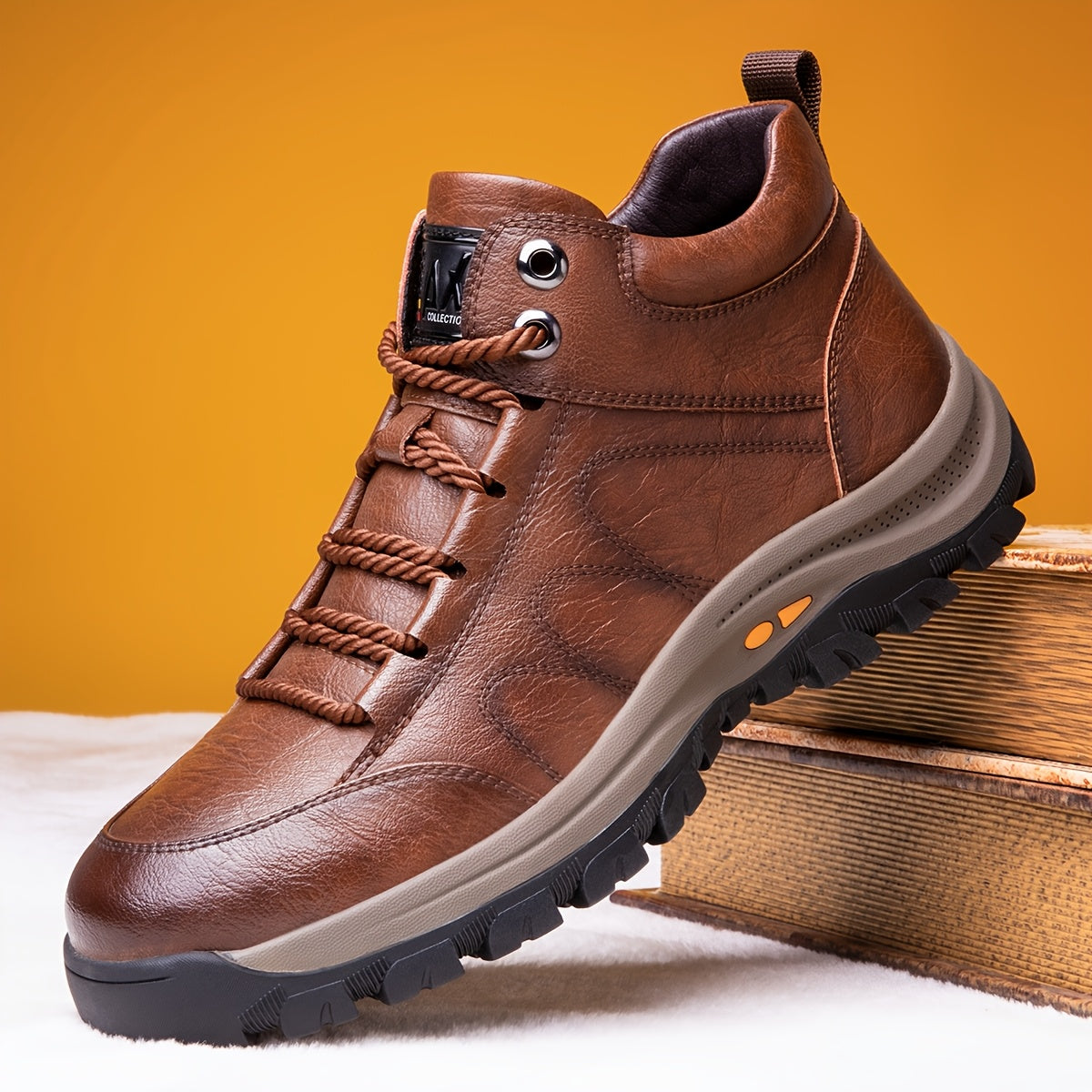 Men's Retro Style Oversized High Top Riding Boots - Comfortable, Wear-resistant, Non Slip Outdoor Hiking And Mountaineering Shoes - Father's Day Gifts