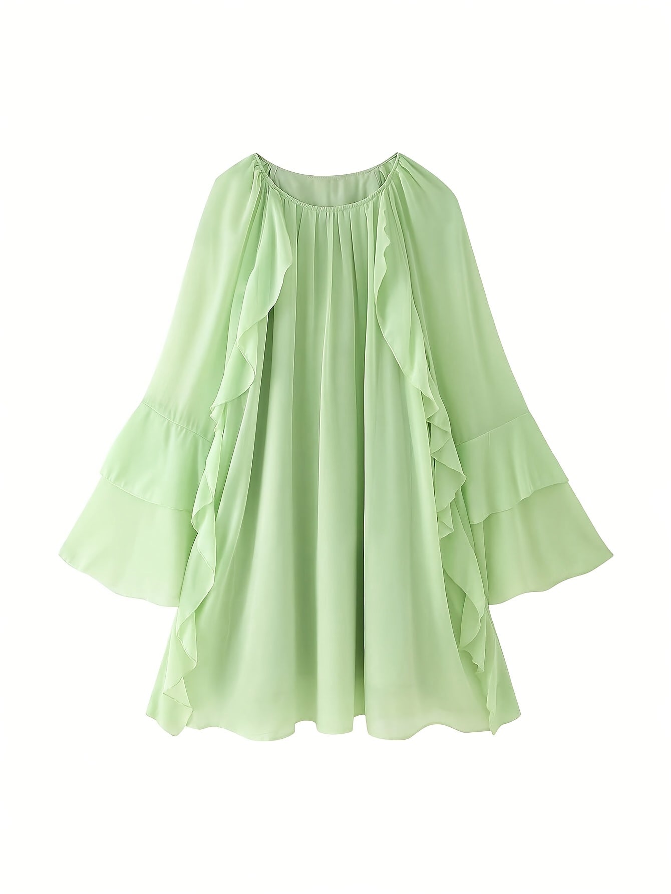 Chic Elegant Women'S Chiffon Layered Ruffle Loose Dress | Spring Summer Casual Vacation