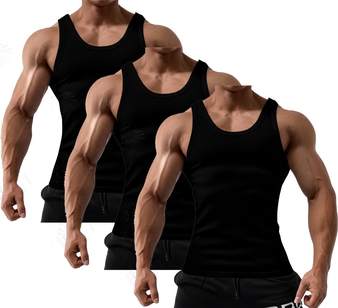 Men's Solid Color Tank Top - Classic Neck Sleeveless 463269