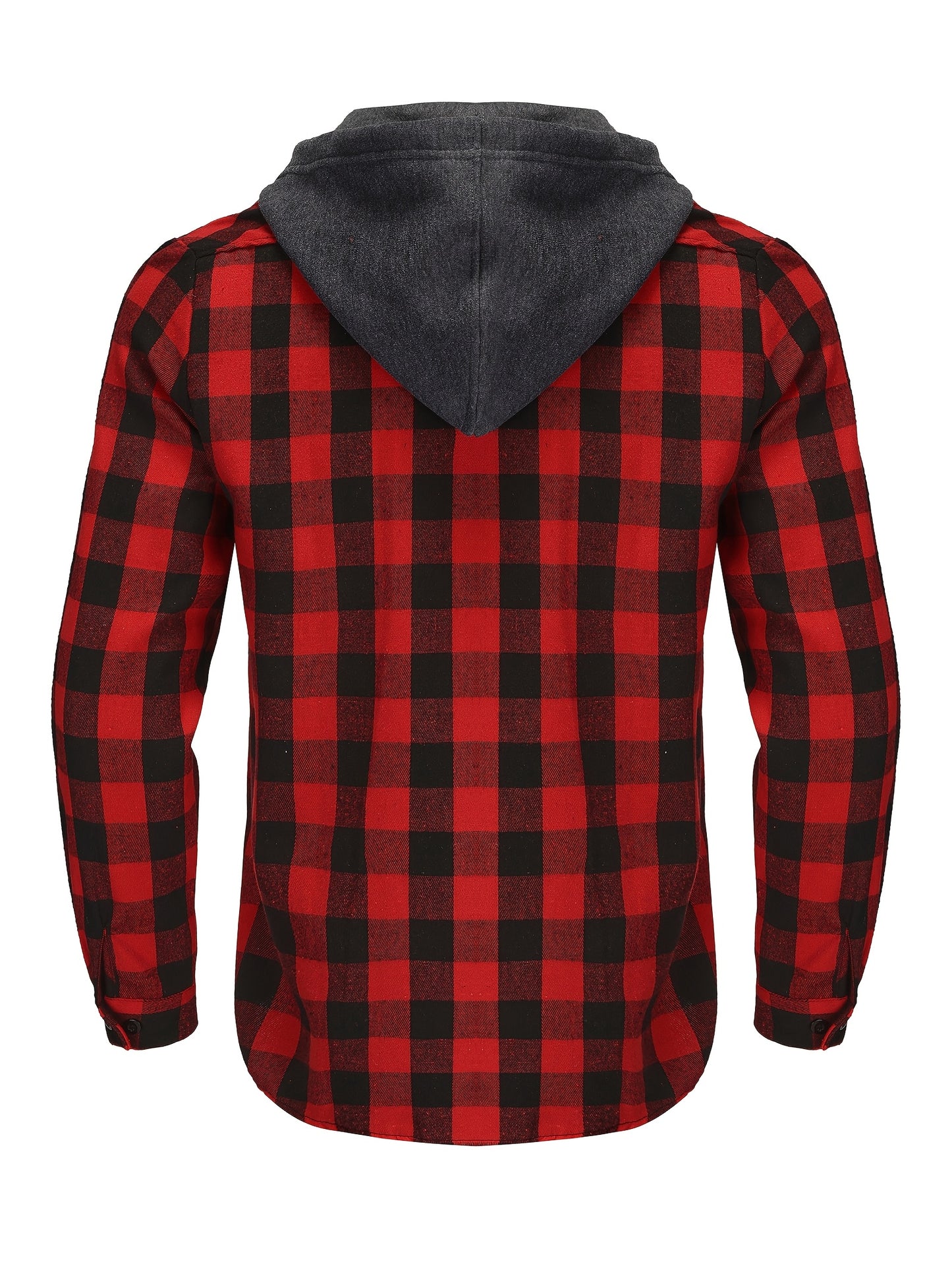 3pcs Men's Flannel Hoodie Shirts Casual Button Plaid Shirt Jackets for Men Long Sleeve Stylish Hooded with Pocket