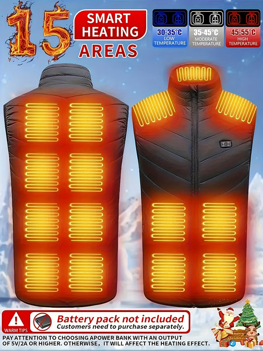 15-Zone USB Heated Vest - Front and Back Heat Controls – main product image