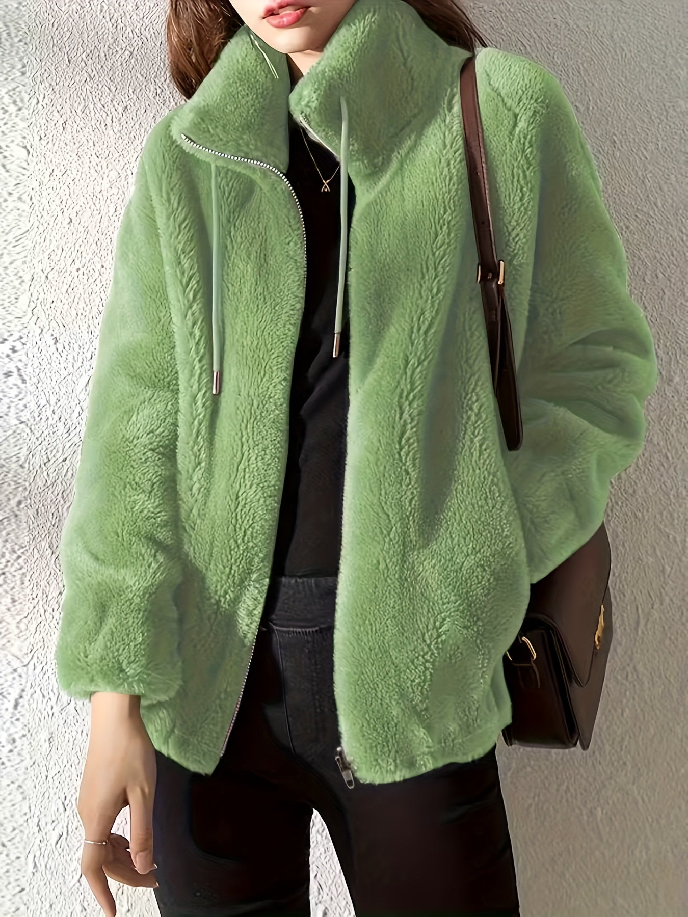 Women's Dark Brown Polyester Jacket - product view 11
