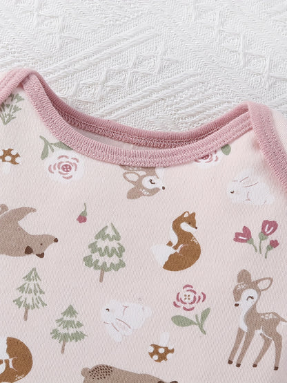 4pcs Autumn And Winter Baby Girl Triangular Jumpsuit, Cartoon Cute Bear Style Velvet Long-Sleeved Hair Tie Baby Girl Set Long Pants, for Outdoor