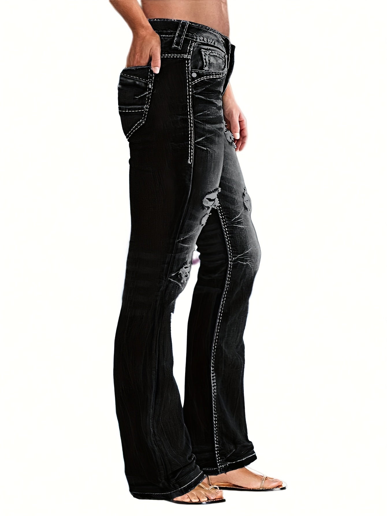 Non-stretch Multi-pocket Design, Classic Zipper Button, Fashionable Casual Versatile Jeans