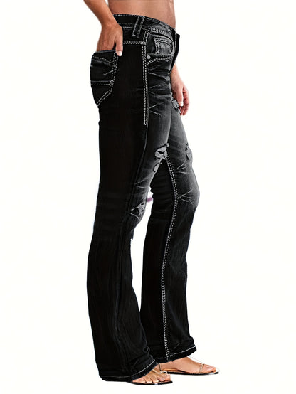 Non-stretch Multi-pocket Design, Classic Zipper Button, Fashionable Casual Versatile Jeans