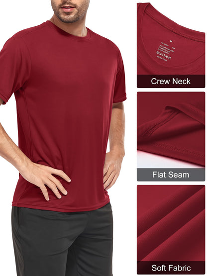 Set of 6 Men'S Quick-Dry Athletic T-Shirts, Short-Sleeved for Running And Fitness