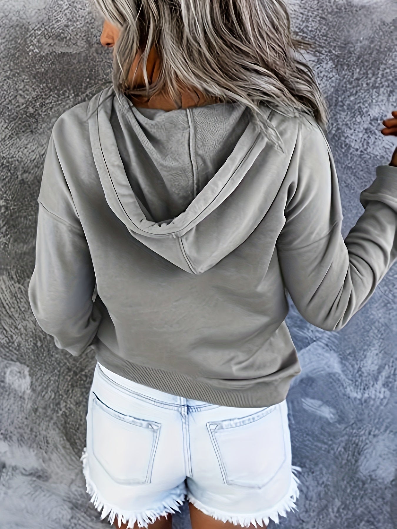 Hoodie for Women Sweatshirt Button Tops Casual Long Sleeve Oversize Pullover