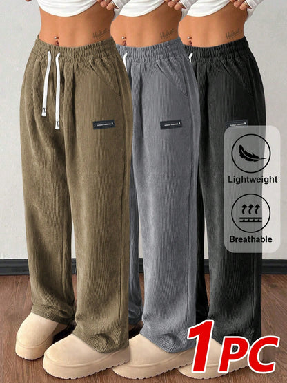 Women's Khaki Polyester Pants - product view 3