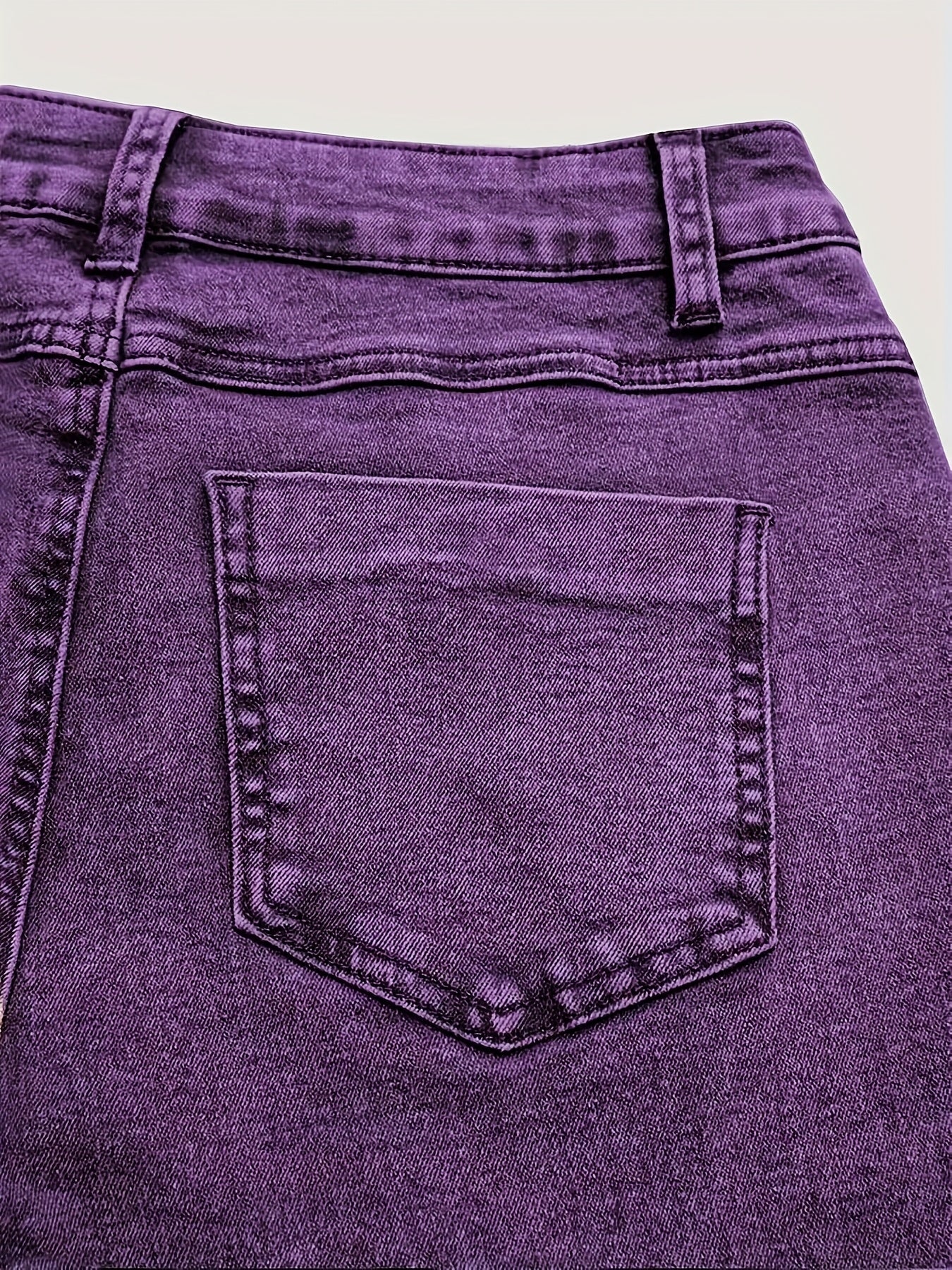 Women's Colored Cow Fashion Stretch Maillard Brown Retro Washed Denim Horseshoe Micro Pull Pants
