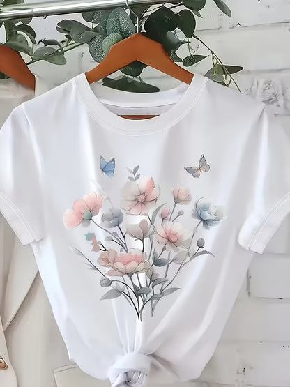 Women's White Floral Printed Blouse - product view 2