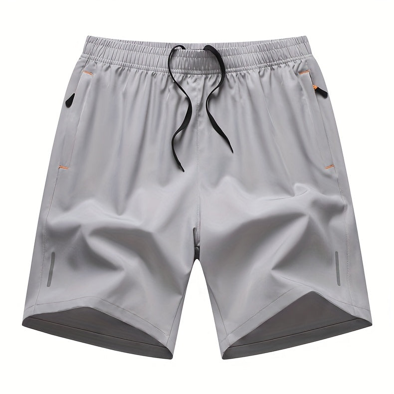 4pcs Men's Summer Athletic Shorts - Quick-Dry Lightweight Breathable Fabric, Reinforced Zipper Pockets, Drawstring Waist - Comfortable Loose-Fit for Running, Gym, Cycling, Basketball, Tennis, Outdoor Sports & Beach Party