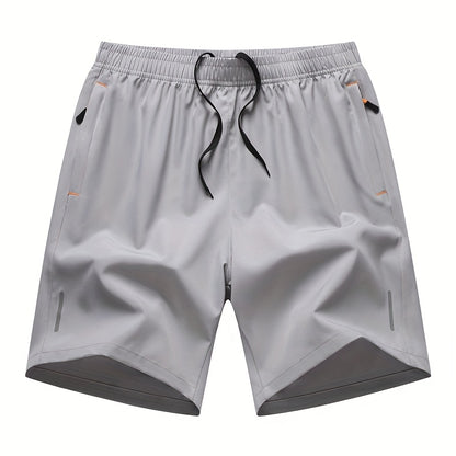 4pcs Men's Summer Athletic Shorts - Quick-Dry Lightweight Breathable Fabric, Reinforced Zipper Pockets, Drawstring Waist - Comfortable Loose-Fit for Running, Gym, Cycling, Basketball, Tennis, Outdoor Sports & Beach Party