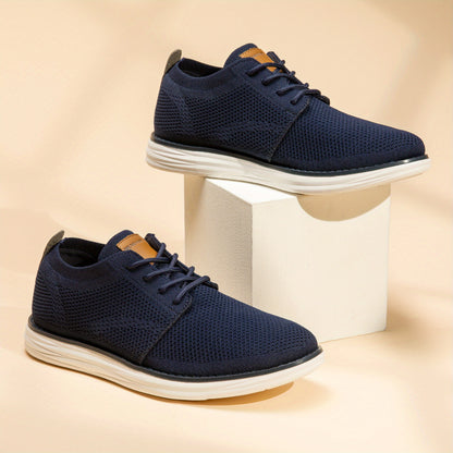 Men's KnitFlex Breeze Mesh Sneaker Oxford Lace-Up Lightweight Casual Athletic Walking Shoes Father's Day Gift