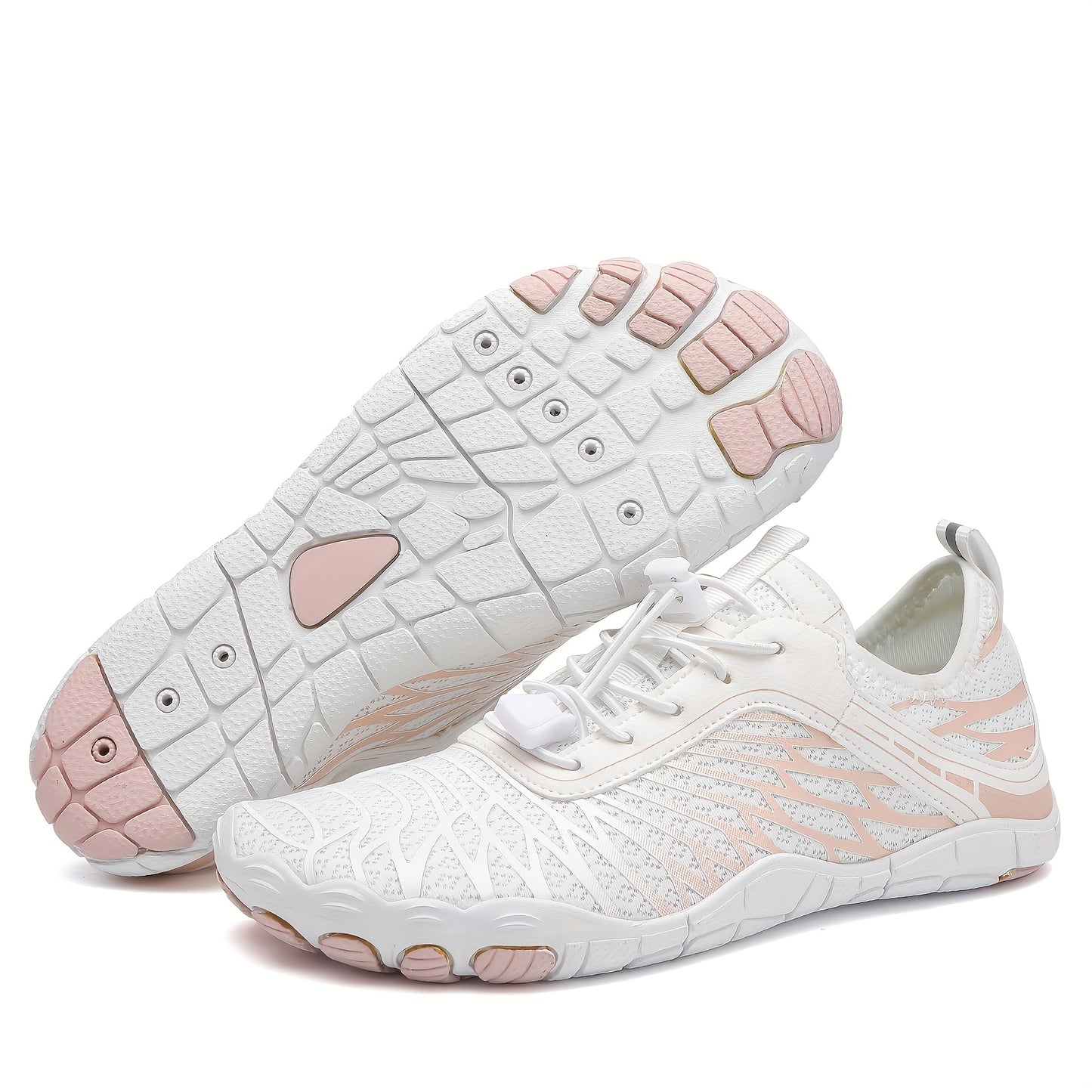 Women's Versatile Quick-Dry Sneakers: Lightweight, Non-Slip, Breathable Striped Aqua Shoes for All-Season Outdoor Adventurew Slip Lace Up Casual Shoes