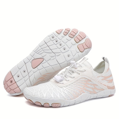 Women's Versatile Quick-Dry Sneakers: Lightweight, Non-Slip, Breathable Striped Aqua Shoes for All-Season Outdoor Adventurew Slip Lace Up Casual Shoes